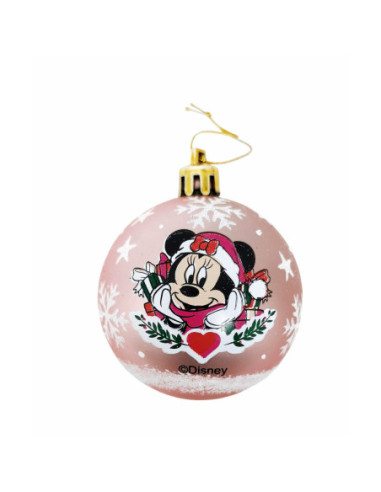 Glob de Crăciun Minnie Mouse Lucky 10 Unități Roz Plastic (Ø 6 cm)