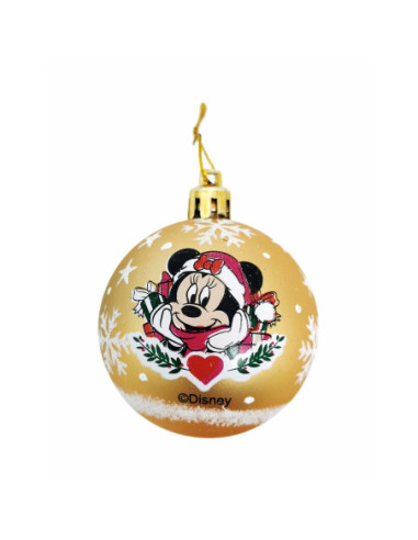 Glob de Crăciun Minnie Mouse Lucky Auriu* 10 Unități Plastic (Ø 6 cm)