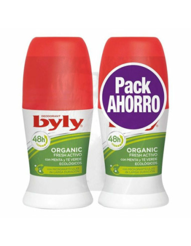 Deodorant Roll-On Organic Extra Fresh Activo Byly (2 uds)