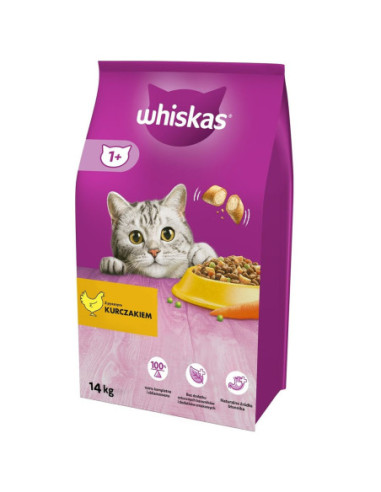 Mâncare pentru pisici Whiskas   Adult Pui Vegetal 14 Kg