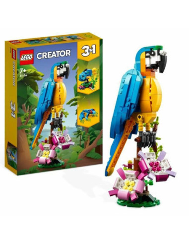 Playset Lego Creator 31136 Exotic parrot with frog and fish 3 în 1 253 Piese