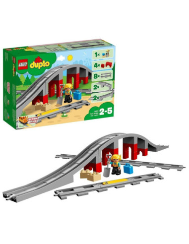 Set de Jucării cu Vehicule   Lego DUPLO 10872 Train rails and bridge         26 Piese